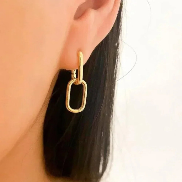Jewelry - 925 Sterling Silver Link Earrings Dangle Chain Earrings Minimalist Earrings